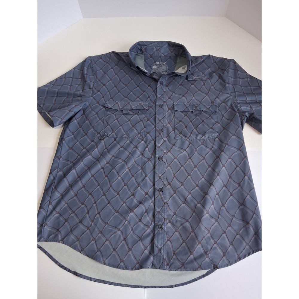 Silver Bait Shirt Mens XL  Stretch Fishing Button Up Short Sleeve Outdoor